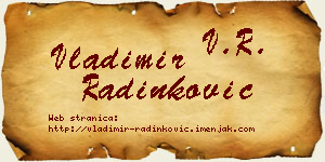 Vladimir Radinković vizit kartica